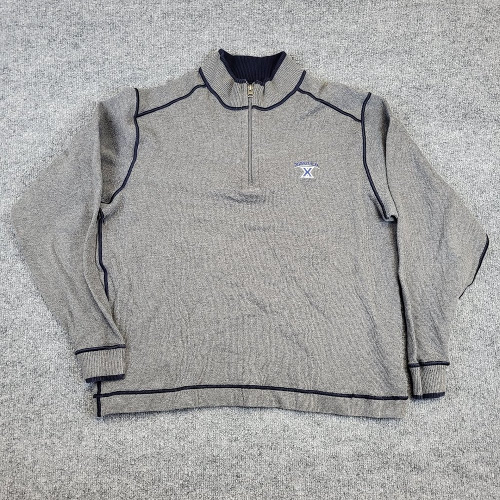 Cutter & Buck Gray 1/4 Zip Xavier Pullover Long Sleeve Sweater Men’s Size LG